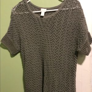 Chico's army green knit sweater